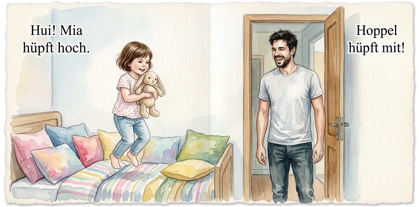 Generated spread – illustration style: Watercolor